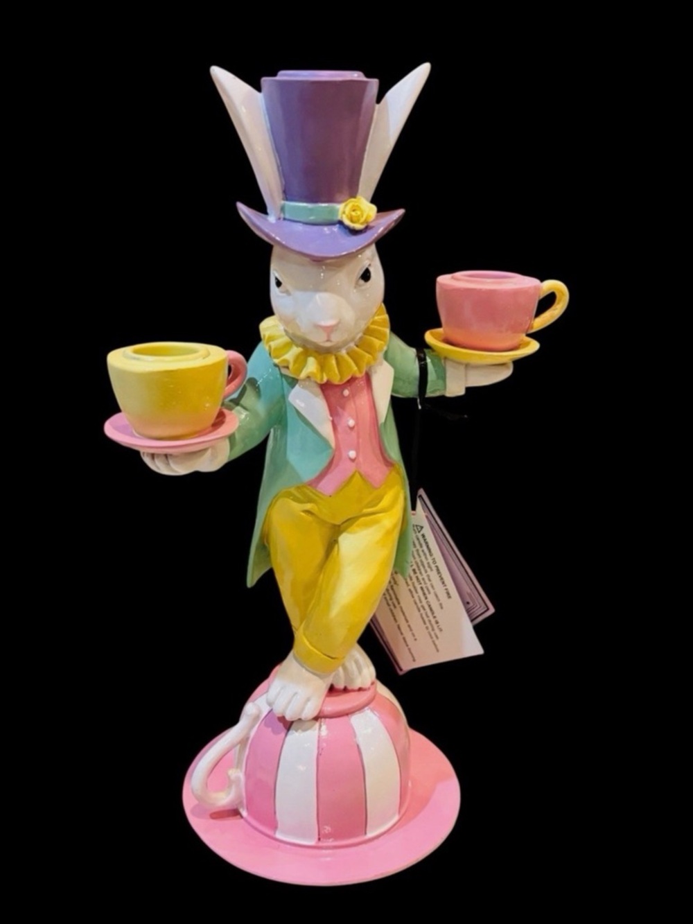 Tophat & Tail NWT Easter Bunny Whimsical candle holder Madhatter